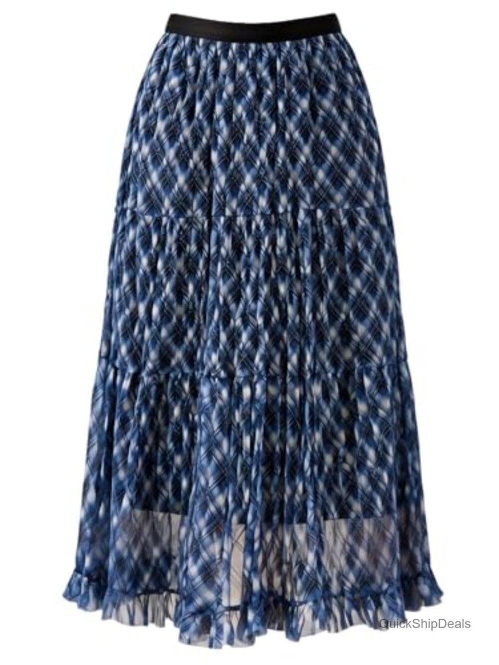 Women's High Waisted Tulle Maxi Skirt Flowy A-Line Pleated Long